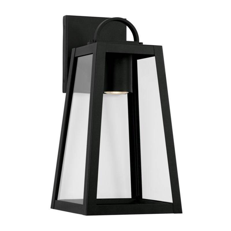 Capital Lighting Leighton 8''w X 16''h Minimal Light Pollution Outdoor Wall Lantern In Black With Clear Glass