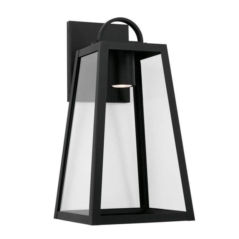 Capital Lighting Leighton 10''w X 19.5''h Minimal Light Pollution Outdoor Wall Lantern In Black With Clear Glass