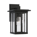 Capital Lighting Barrett 7''w X 12''h 1-light Outdoor Wall Lantern In Black With Antiqued Glass