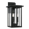 Capital Lighting Barrett 9''w X 18''h 3-light Outdoor Wall Lantern In Black With Antiqued Glass