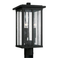 Capital Lighting Barrett 9'' W X 19'' H Tall 3-light Outdoor Post Lantern In Black With Antiqued Glass
