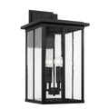 Capital Lighting Barrett 11.5''w X 21.5''h 4-light Outdoor Wall Lantern In Black With Antiqued Glass