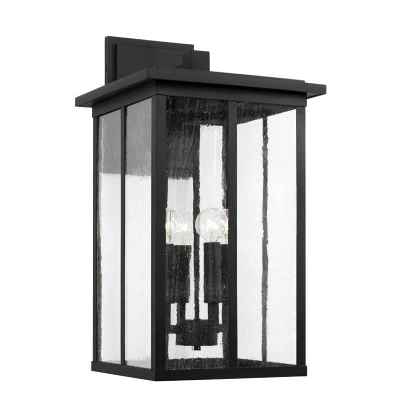 Capital Lighting Barrett 11.5''w X 21.5''h 4-light Outdoor Wall Lantern In Black With Antiqued Glass
