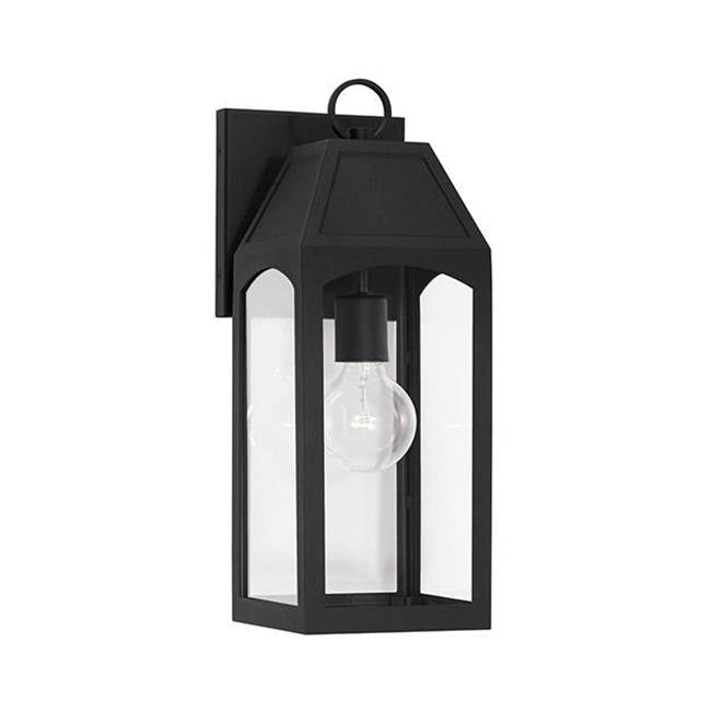 Capital Lighting 946311BK Black 6'' W X 17'' H Outdoor 1-light Small Wall Lantern In Black With Clear Glass Image 1