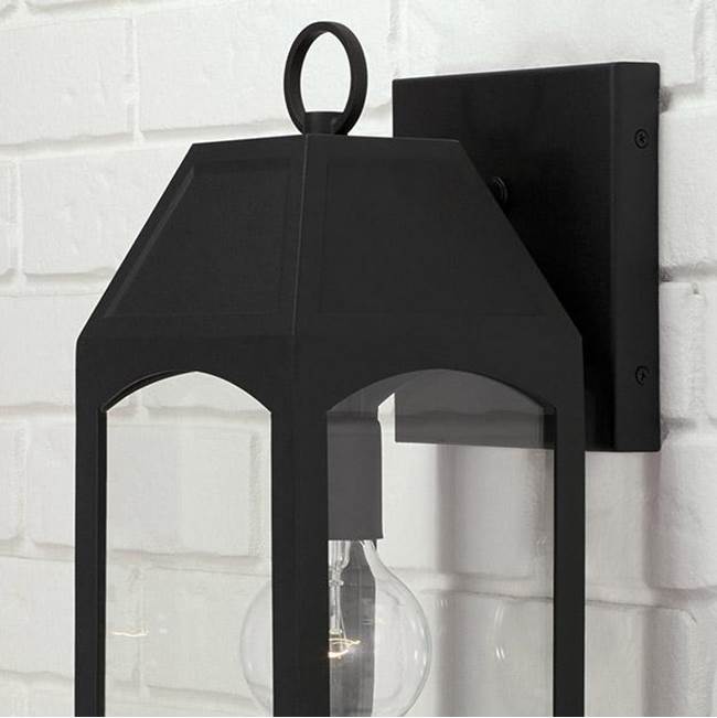 Capital Lighting 946311BK Black 6'' W X 17'' H Outdoor 1-light Small Wall Lantern In Black With Clear Glass Image 3