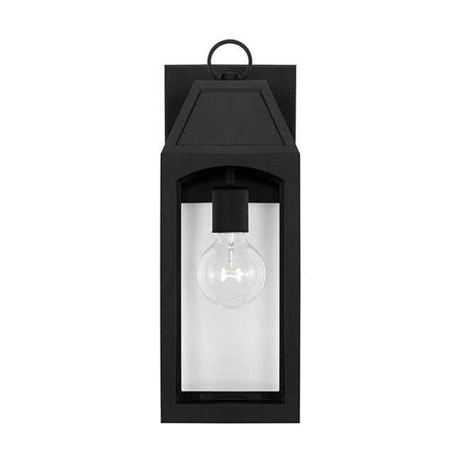 Capital Lighting Burton 6'' W X 17'' H Outdoor 1-light Small Wall Lantern In Black With Clear Glass