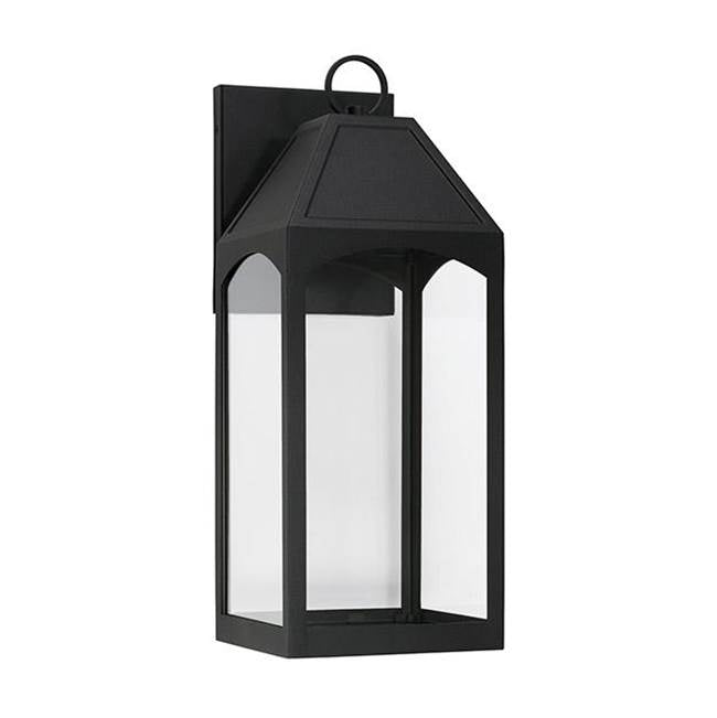 Capital Lighting 946321BK-GL Black 8'' W X 20.5'' H Outdoor 1-light Night Sky Medium Wall Lantern In Black With Clear Glass Image 1