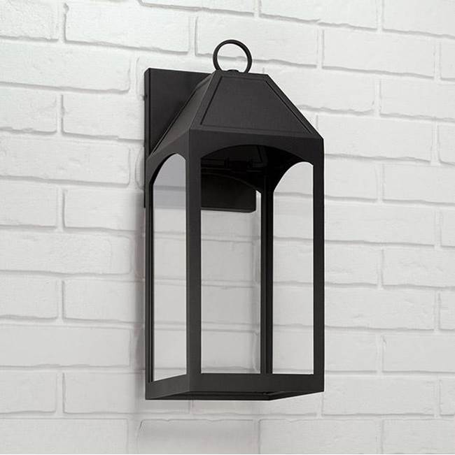 Capital Lighting 946321BK-GL Black 8'' W X 20.5'' H Outdoor 1-light Night Sky Medium Wall Lantern In Black With Clear Glass Image 2