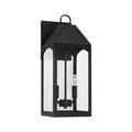 Capital Lighting 946321BK Black 8'' W X 20.5'' H Outdoor 2-light Medium Wall Lantern In Black With Clear Glass Image 1