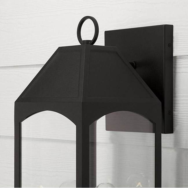 Capital Lighting 946321BK Black 8'' W X 20.5'' H Outdoor 2-light Medium Wall Lantern In Black With Clear Glass Image 3