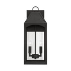 Capital Lighting Burton 8'' W X 20.5'' H Outdoor 2-light Medium Wall Lantern In Black With Clear Glass