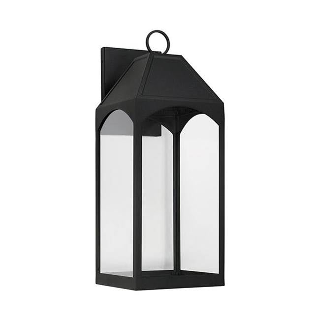 Capital Lighting 946341BK-GL Black 10'' W X 26'' H Outdoor 1-light Night Sky Large Wall Lantern In Black With Clear Glass Image 1