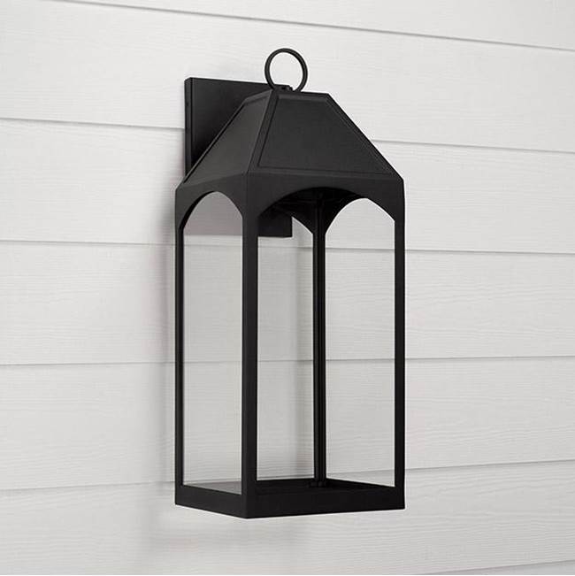 Capital Lighting 946341BK-GL Black 10'' W X 26'' H Outdoor 1-light Night Sky Large Wall Lantern In Black With Clear Glass Image 2