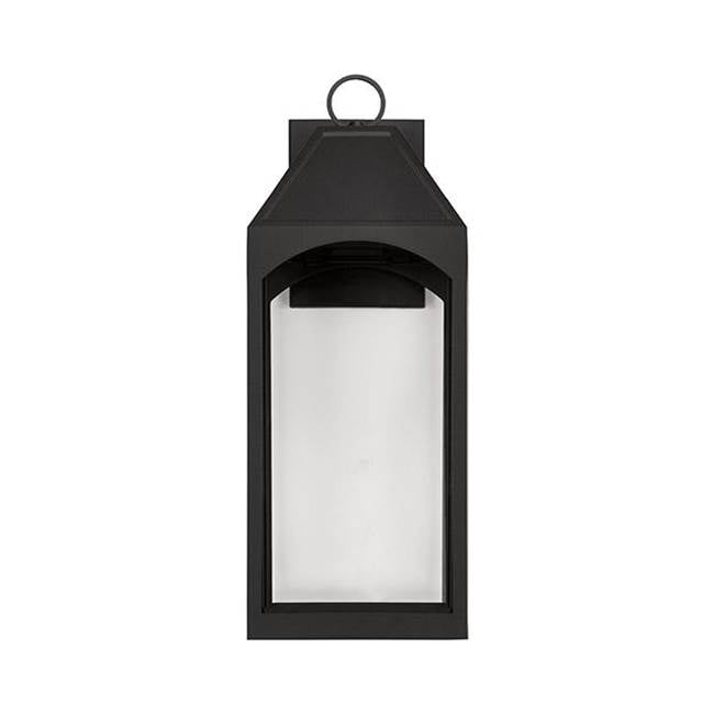 Capital Lighting Burton 10'' W X 26'' H Outdoor 1-light Night Sky Large Wall Lantern In Black With Clear Glass