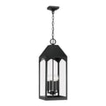 Capital Lighting 946342BK Black 10'' W X 26.5'' H Outdoor 4-light Hanging Lantern In Black With Clear Glass Image 1