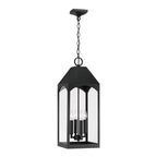 Capital Lighting 946342BK Black 10'' W X 26.5'' H Outdoor 4-light Hanging Lantern In Black With Clear Glass Image 1