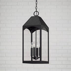 Capital Lighting 946342BK Black 10'' W X 26.5'' H Outdoor 4-light Hanging Lantern In Black With Clear Glass Image 2