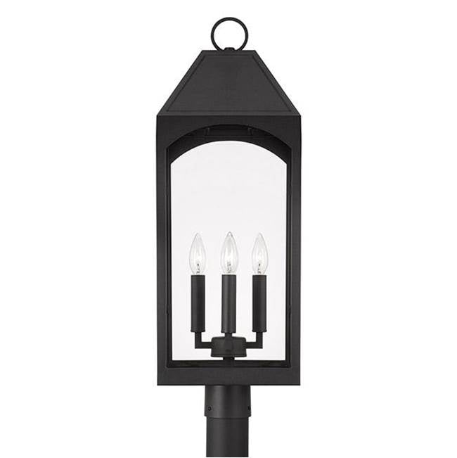 Capital Lighting Burton 10'' W X 29'' H Outdoor 4-light Post Lantern In Black With Clear Glass