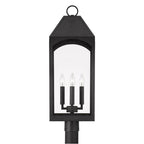 Capital Lighting Burton 10'' W X 29'' H Outdoor 4-light Post Lantern In Black With Clear Glass