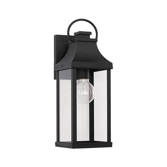 Capital Lighting 946411BK Black 6'' W X 17'' H Outdoor 1-light Small Wall Lantern In Black With Clear Glass Image 1