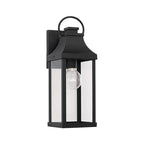Capital Lighting 946411BK Black 6'' W X 17'' H Outdoor 1-light Small Wall Lantern In Black With Clear Glass Image 1