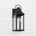 Capital Lighting 946411BK Black 6'' W X 17'' H Outdoor 1-light Small Wall Lantern In Black With Clear Glass Image 2