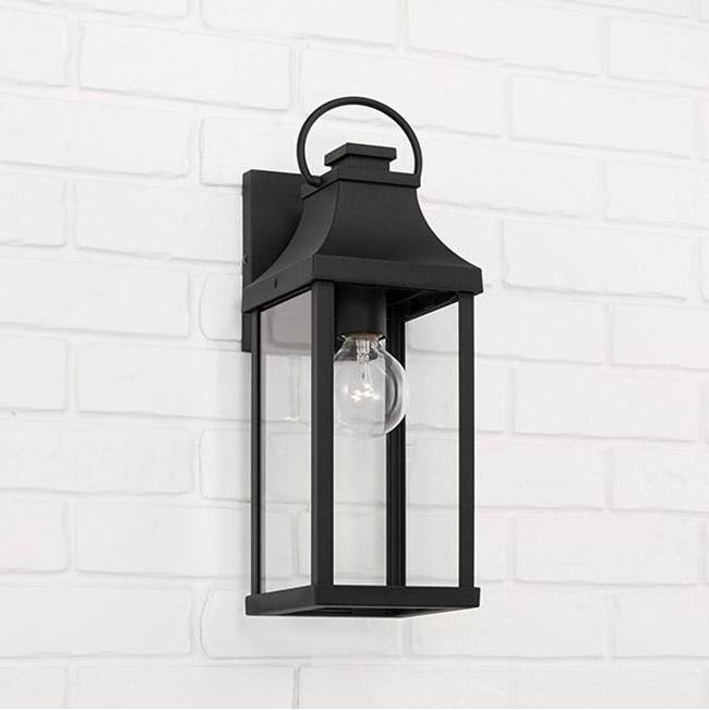 Capital Lighting 946411BK Black 6'' W X 17'' H Outdoor 1-light Small Wall Lantern In Black With Clear Glass Image 2