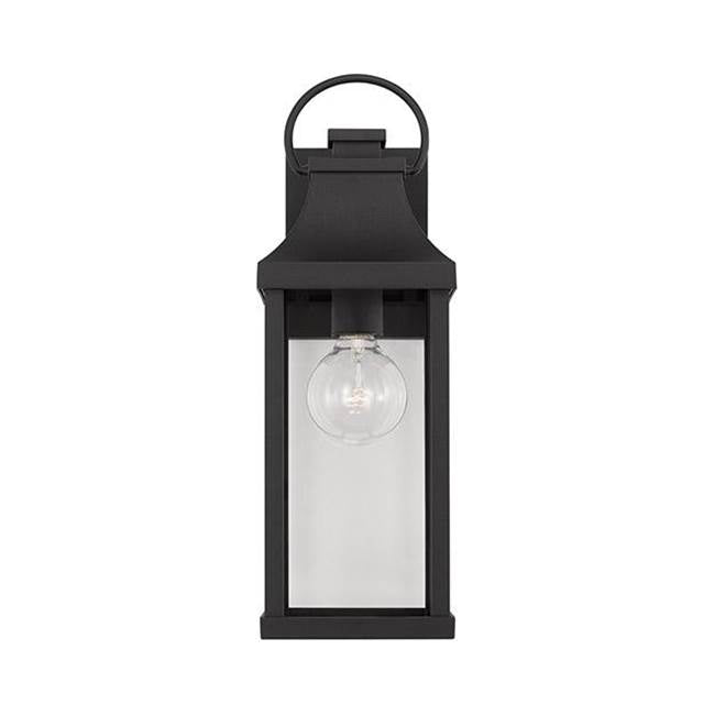 Capital Lighting Bradford 6'' W X 17'' H Outdoor 1-light Small Wall Lantern In Black With Clear Glass