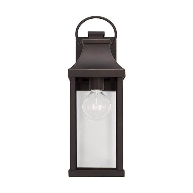 Capital Lighting Bradford 6'' W X 17'' H Outdoor 1-light Small Wall Lantern In Black With Clear Glass