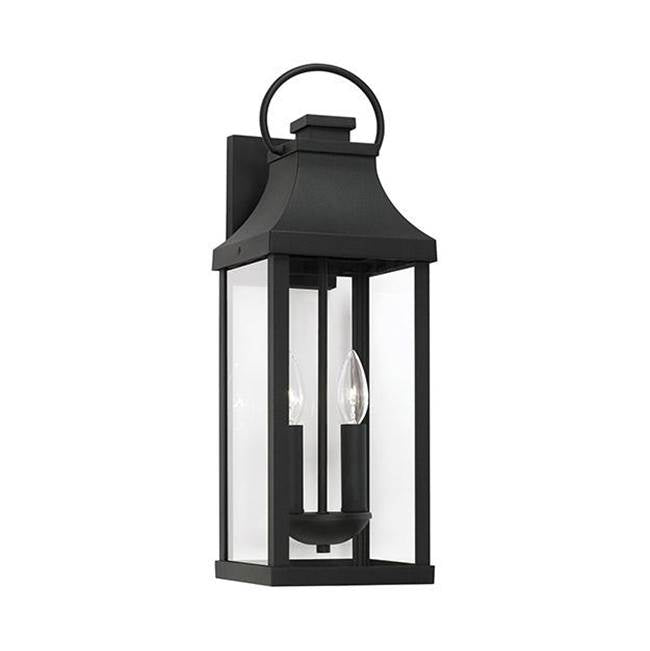 Capital Lighting 946421BK Black 7'' W X 21'' H Outdoor 2-light Medium Wall Lantern In Black With Clear Glass Image 1