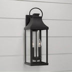 Capital Lighting 946421BK Black 7'' W X 21'' H Outdoor 2-light Medium Wall Lantern In Black With Clear Glass Image 2
