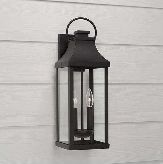 Capital Lighting 946421BK Black 7'' W X 21'' H Outdoor 2-light Medium Wall Lantern In Black With Clear Glass Image 2