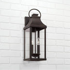 Capital Lighting 946421OZ Oiled Bronze 7'' W X 21'' H Outdoor 2-light Medium Wall Lantern In Oiled Bronze With Clear Glass Image 2
