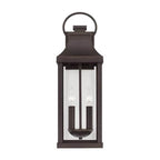 Capital Lighting Bradford 7'' W X 21'' H Outdoor 2-light Medium Wall Lantern In Black With Clear Glass