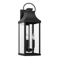 Capital Lighting 946431BK Black 8'' W X 24'' H Outdoor 3-light Large Wall Lantern In Black With Clear Glass Image 1