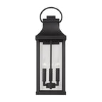 Capital Lighting Bradford 8'' W X 24'' H Outdoor 3-light Large Wall Lantern In Black With Clear Glass