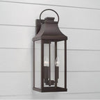Capital Lighting 946431OZ Oiled Bronze 8'' W X 24'' H Outdoor 3-light Large Wall Lantern In Oiled Bronze With Clear Glass Image 2