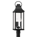 Capital Lighting 946432BK Black 8'' W X 27'' H Outdoor 3-light Post Lantern In Black With Clear Glass And Fits 3inch Post (sold Separately) Image 1