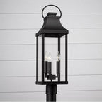 Capital Lighting 946432BK Black 8'' W X 27'' H Outdoor 3-light Post Lantern In Black With Clear Glass And Fits 3inch Post (sold Separately) Image 2