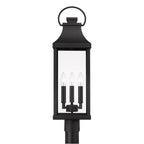 Capital Lighting Bradford 8'' W X 27'' H Outdoor 3-light Post Lantern In Black With Clear Glass And Fits 3inch Post (sold Separately)