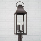 Capital Lighting 946432OZ Oiled Bronze 8'' W X 27'' H Outdoor 3-light Post Lantern In Oiled Bronze With Clear Glass And Fits 3inch Post (sold Separately) Image 2