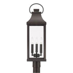 Capital Lighting Bradford 8'' W X 27'' H Outdoor 3-light Post Lantern In Black With Clear Glass And Fits 3inch Post (sold Separately)