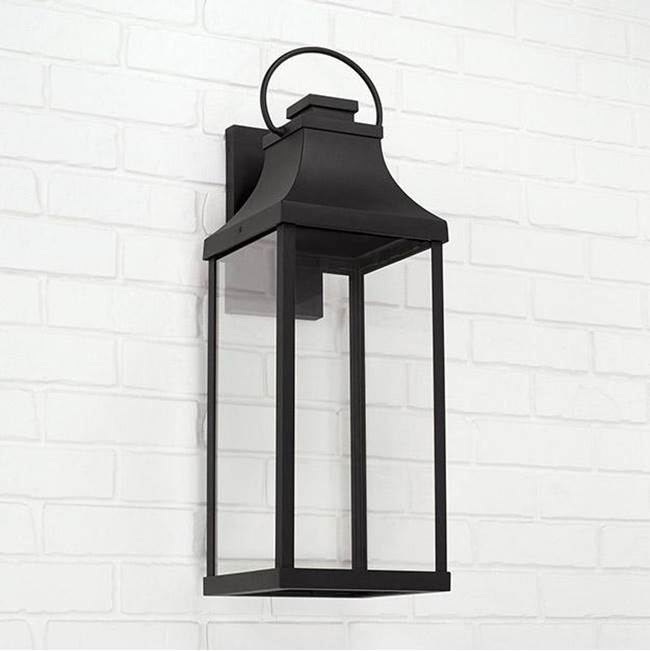 Capital Lighting 946441BK-GL Black 9'' W X 27'' H Outdoor 1-light Night Sky Extra Large Wall Lantern In Black With Clear Glass Image 2