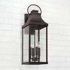 Capital Lighting 946441OZ Oiled Bronze 9'' W X 27'' H Outdoor 4-light Extra Large Wall Lantern In Oiled Bronze With Clear Glass Image 2
