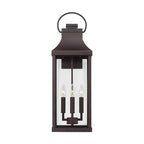 Capital Lighting Bradford 9'' W X 27'' H Outdoor 4-light Extra Large Wall Lantern In Black With Clear Glass