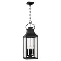 Capital Lighting 946442BK Black 9'' W X 29.5'' H Outdoor 4-light Hanging Lantern In Black With Clear Glass Image 1