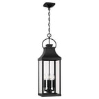Capital Lighting 946442BK Black 9'' W X 29.5'' H Outdoor 4-light Hanging Lantern In Black With Clear Glass Image 1