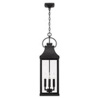Capital Lighting Bradford 9'' W X 29.5'' H Outdoor 4-light Hanging Lantern In Black With Clear Glass