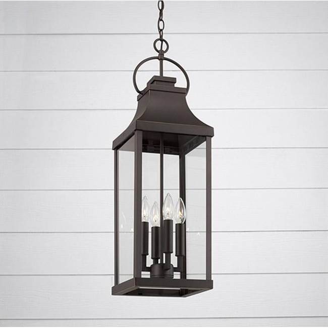 Capital Lighting 946442OZ Oiled Bronze 9'' W X 29.5'' H Outdoor 4-light Hanging Lantern In Oiled Bronze With Clear Glass Image 2