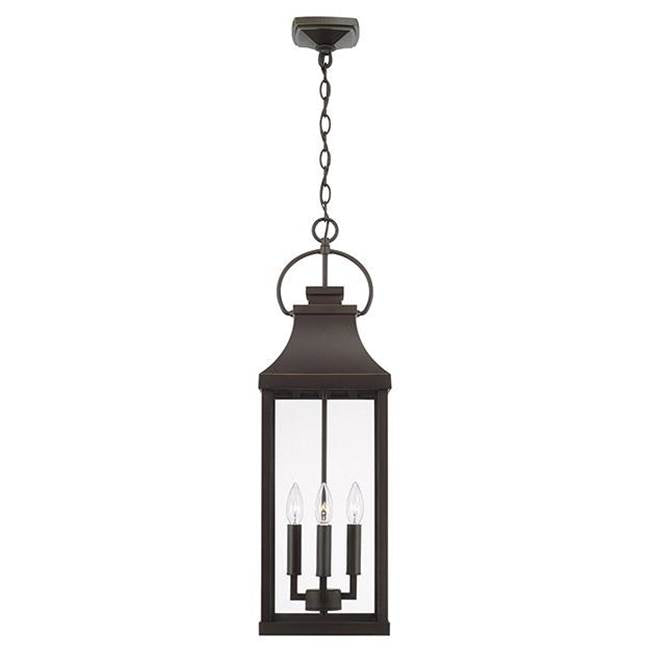 Capital Lighting Bradford 9'' W X 29.5'' H Outdoor 4-light Hanging Lantern In Black With Clear Glass